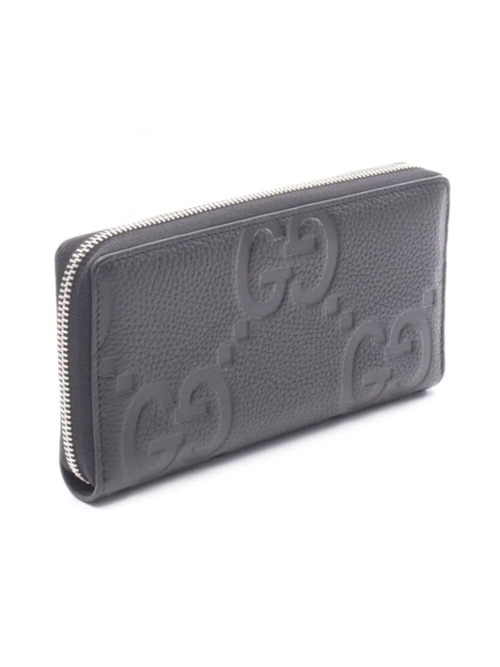 Gucci Round Wallet Jumbo GG Black Leather - Picture 2 of 7